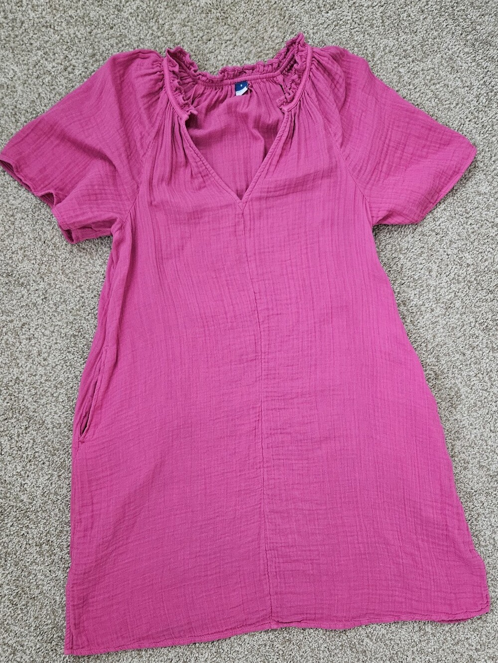 Old Navy Hot Pink Gauze V-Neck Tunic